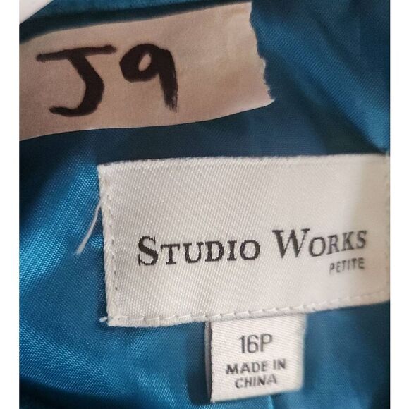 J9  Studio Works petite dressy turquois zip up utility Jacket - Picture 8 of 9